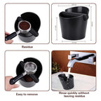 Ailelan Coffee Knock Box, Espresso Dump Bin, Coffee Bin, 4.8 Inch Espresso Knock Box Shock-Absorbent Durable Barista Style with Removable Knock Bar and Non-Slip Base(Round)