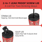 BJPKPK 22oz Tumbler With lid And Straw Stainless Steel Travel Coffee Mug Insulated Tumblers Cups,Passionate Red
