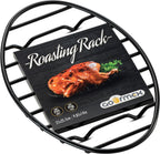 Oval Cooling Rack with Integrated Feet, Roasting Wire Rack, Drying, Grilling, Cooking, Baking Rack With Non-Stick Coating, PTFE Free, Oven and Dishwasher Safe, Large Oven Rack 9.85 X 14 inches