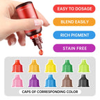 Herbeklab Food Coloring Liquid Food Dye Water Based Food Color 10 Colors x 20 ml Liquid Food Coloring Set Concentrated Slime Dye Pigments Soap Colorants Easter Egg Dyestuffs for Domestic Use