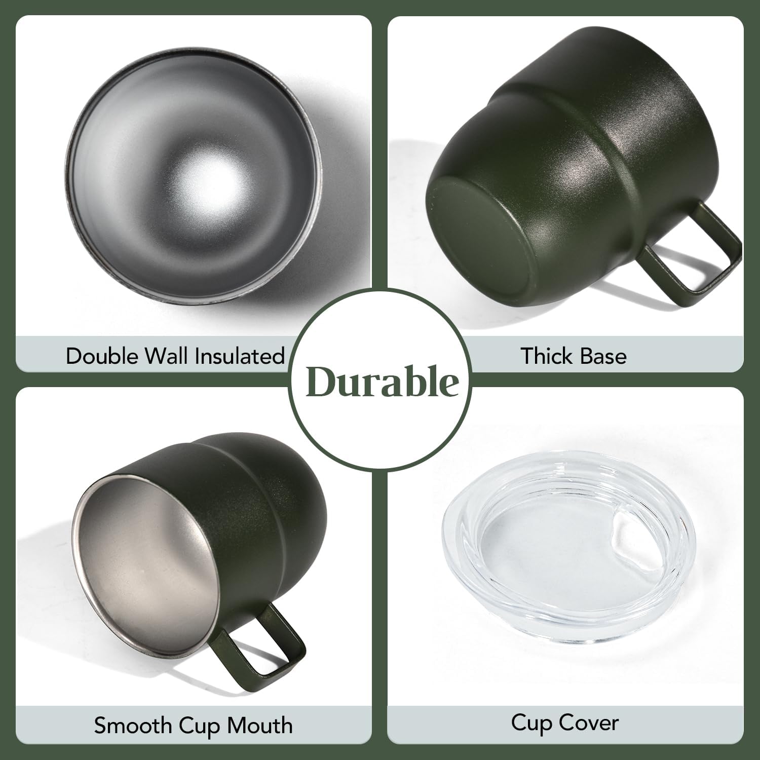 4oz Stackable Cup, Vacuum Insulated Espresso Cup Set of 2, Espresso Shot Mug for Coffee, Double Wall Stainless Steel Mini Tumbler Shot Glasses with Straw and Lid