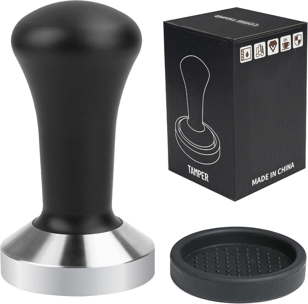 51mm Coffee Hand Tamper 304 Stainless Steel Base Professional Espresso Press for Portafilter Coffee Machine Barista Tool (51mm)