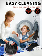 BBQ Oven Gloves 1472℉ Heat Resistant Oven Mitts Silicone Non-Slip Cooking Gloves for Barbecue, Grilling, Baking, Welding, Smoker (A Pair) (Black)