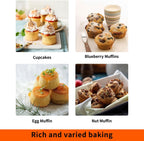 2Pack Silicone Muffin Pan For Baking With Metal Reinforced Frame, 12 Cup Nonstick Cupcake Pan, BPA Free Silicone Mini Muffin Pan, Cupcake Baking Pan Molds for Oven With Silicone Brush（Small Size）