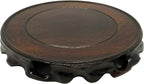CVHOMEDECO. Rustic Vintage Rosewood Circular Display Stand Vase Pot Base Fishbowl Pedestal Stand.