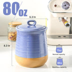 Hasense Food Storage Jar, Ceramic Kitchen Canister with Airtight Lid, 75 FL OZ Food Storage Containers, Candy Jar for Coffee, Sugar, Tea, Flour and More, Wedding Gift, Purple