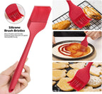 10" Silicone Pastry Basting BIG SIZE Brushes Heat Resistant BPA Free for BBQ Grill Barbecue & Kitchen Baking Cooking Marinating Oil Brushes Soft Bristles Long Handle (3, 10 Inches)