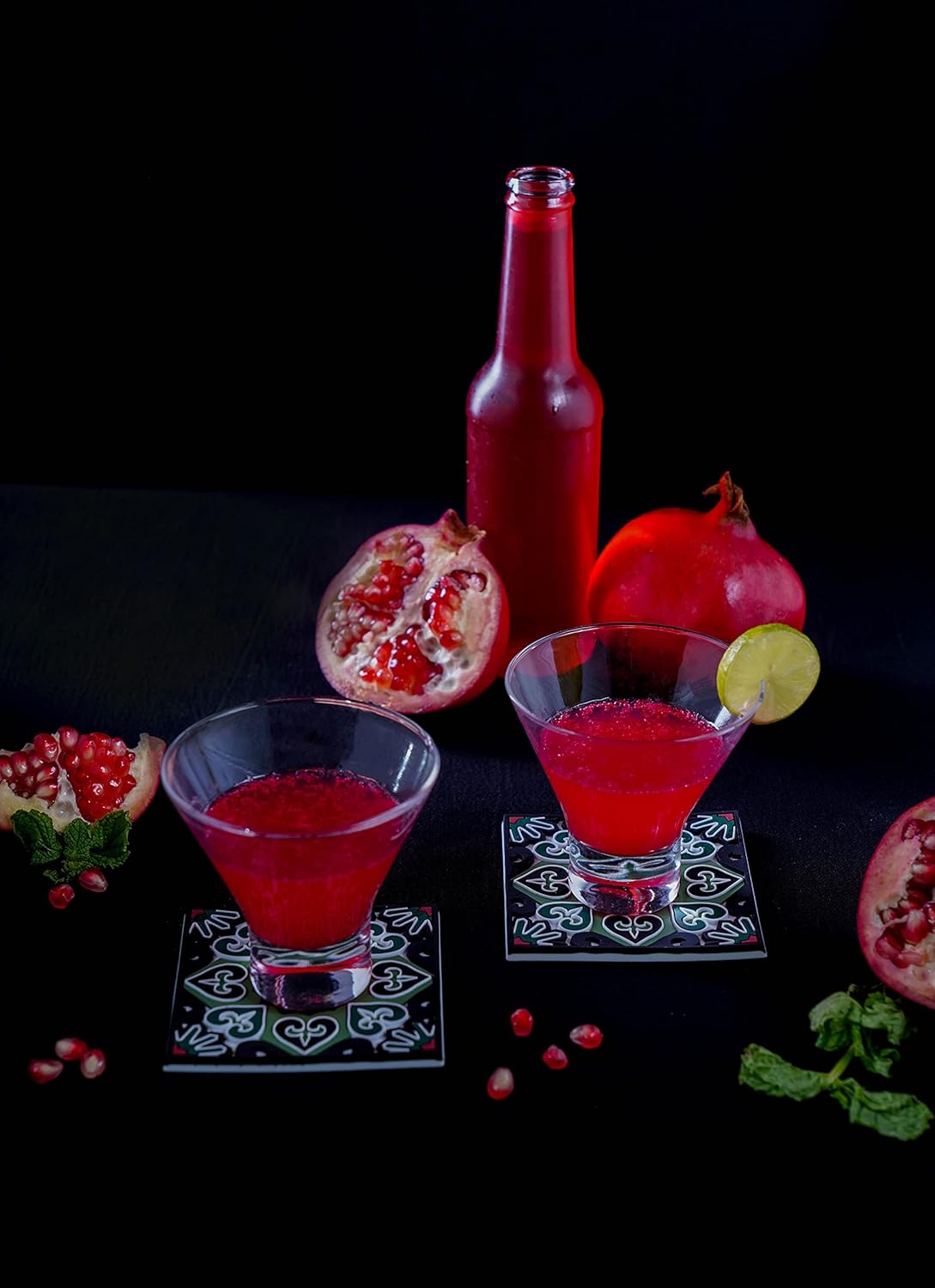 Floers Silicone Coasters Set of 4, Protect Against Water Marks or Damage - Fit All Cups, 3.5" Inch Size, Colored