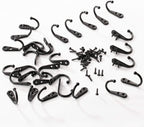 Yangbaga 30Pcs Wall Hooks for Hanging-Large Metal Coat Hooks with 60 Pieces Screws,Black Heavy Duty Wall Mounted Hook for Door Hook,Purse,Towel, Key, Robe, Coats, Scarf, Bag, Cap, Coffee Mugs
