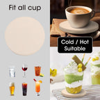 CASACOUTURE- Absorbent Stone Coasters Set of 4 - Round 4" Diameter Cream White Marble Drink Coasters for Housewarming Gift,Genuine Natural Semi