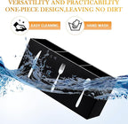 Suzile Acrylic Cutlery Storage Organizer Bin Silverware Caddy Countertop Knife Spoon and Fork Holder Kitchen 3 Section Tableware Storage Box for Cabinet Indoor Home Flatware Dining Room (Black,M)