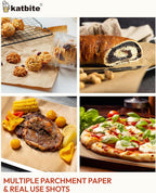 Katbite 200Pcs 9x13 inch Heavy Duty Unbleached Parchment Paper, Parchment Paper Sheets for Baking Cookies, Cooking, Frying, Air Fryer, Grilling Rack, Oven(9x13 Inch)