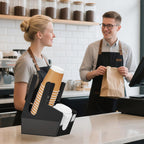 MYITYARD Coffee Cup Holder for Countertop, Cup and Lid Dispenser with 2 Compartment, Coffee Station Organizer Bar Accessories Organizer for Home, Kitchen, Office and Breakroom