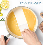 MICHELANGELO Nonstick Sauce Pan with Lid, Ceramic Saucepan Set, Non Toxic Small Saucepans Sets with Stay-Cool Handle, Induction Pots For Cooking, PTFE & PFOA Free - 1Qt & 2Qt & 3Qt, Blue