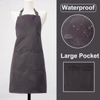 Kitchen Bib Apron for Women Men with Pockets Chef Art Aprons for Cooking Painting Pottery Ceramics