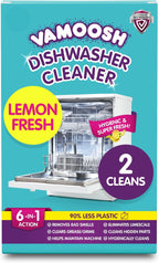 Vamoosh 6-in-1 Dishwasher Cleaner | Natural Citric Acid Cleaning Formula | Limescale Removal | Grease Elimination | Eco-Friendly | Made in the UK | 50g (Pack of 2)
