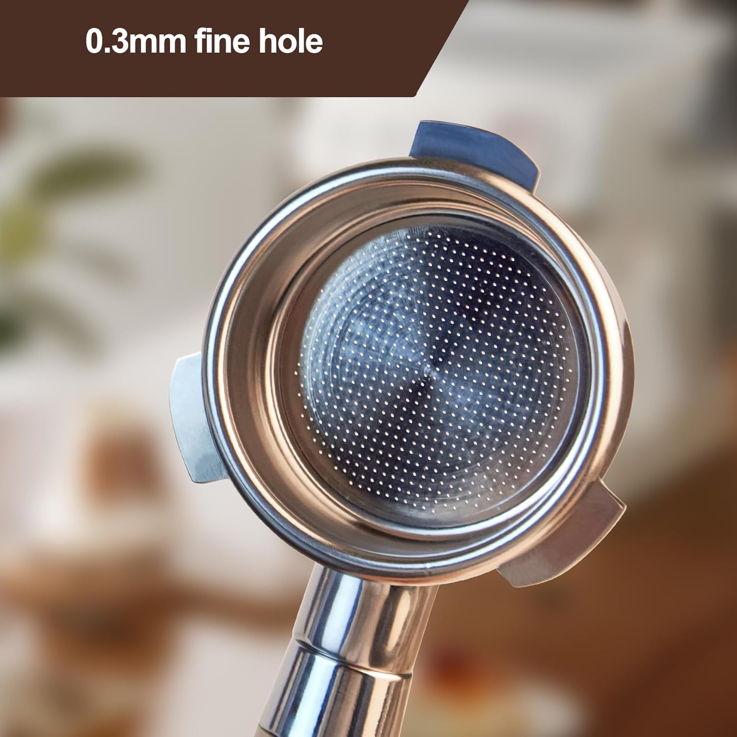 54 mm Bottomless Portafilter with Puck Screen, 3 Ears Espresso Portafilter Compatible with Breville Barista Express Machines,Stainless Steel Por tafilter and Maple Handle