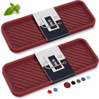 EG-SIPRO Kitchen Sink Organizer Tray,Sponge Holder for Kitchen Sink Bathroom Counter Tray Sponge Caddy Silicone Soap Holder for Soap dispenser, Bottle, Dishwashing Accessories(2-pack)