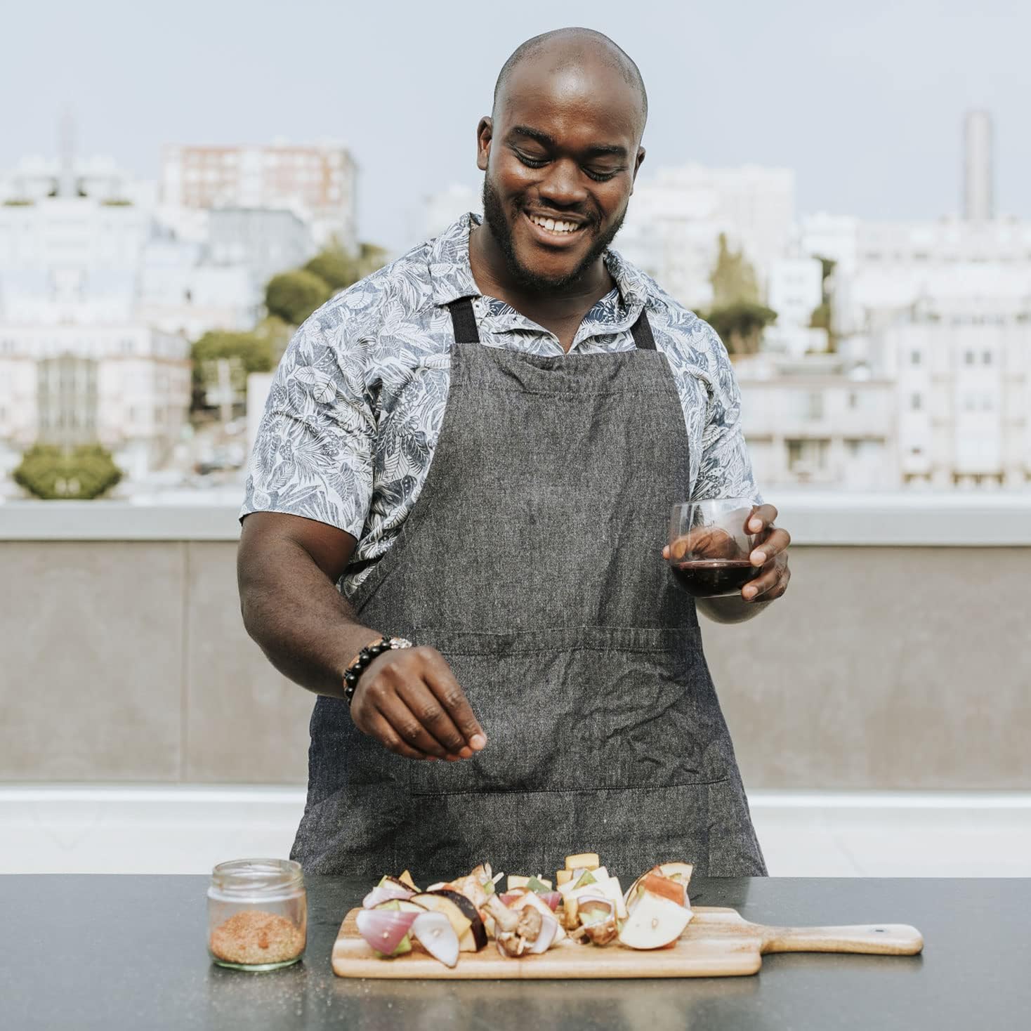 lepni.me Chefs Aprons | Cooking Baking Grilling for Home Restaurant | Premium Kitchen Aprons with Double Pocket for Men Women