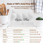 2-Tier Coffee Bar Organizer with Clear Acrylic Top, Built-in Drawer and Leather Handle Pull for Countertop, Stylish Coffee Station Storage Box for Accessories, Pods, Great Gifts for Home