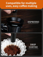 WDT Tool Espresso Distribution Tool with 10 x 0.25mm Stainless Steel Needles, Espresso Machine Accessories with 10 Extra 0.4mm Needles, Aluminum Alloy Handle Stand with Hide Brush for Barista