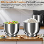 Stand Mixer with 3QT+3.5QT Dual Bowls, 10-Speed Electric 300W Food Mixer - Includes Egg Whisk, Dough Hook & Flat Beater for Home Baking & Daily Cooking (Black)