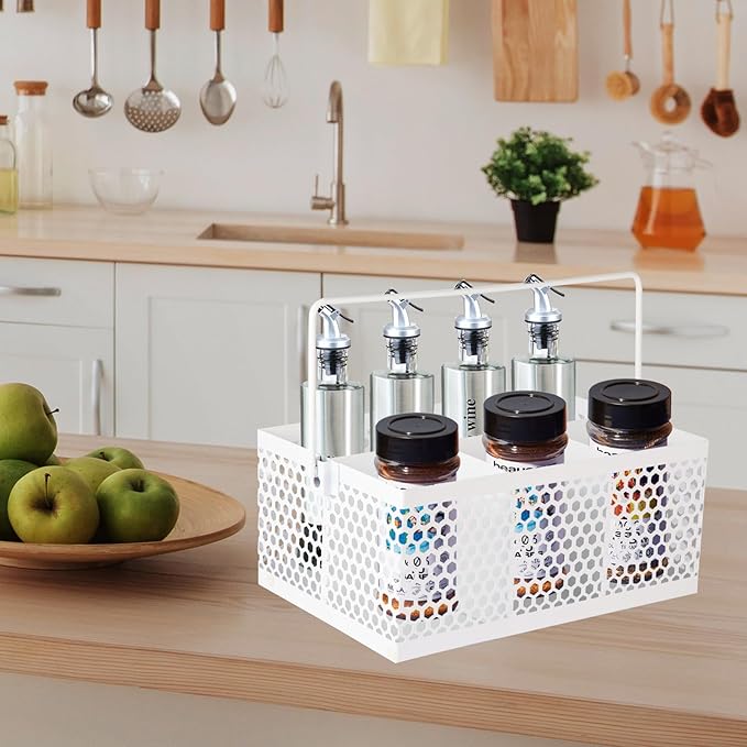 Utensil Holder, Silverware Caddy,Organizer Cutlery Holder, Kitchen Countertop Organizer, Metal Mesh White