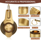 Wildone Copper Plated Measuring Cups & Spoons Set of 21 - Includes 7 Stainless Steel Nesting Measuring Cups, 8 Measuring Spoons, 1 Leveler & 5 Mini Measuring Spoons, Ideal for Dry & Liquid Ingredients