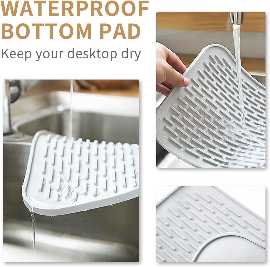 Cup Drying Rack Stand, 6 Cup Metal Drainer Holder Rack Non-Slip Mugs Cups Organizer with Wood Handle, White