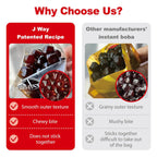 J WAY Instant Boba Bubble Pearl Milk Tea Kit with Authentic Brown Sugar Tapioca Boba, Ready in Under One Minute, Paper Straws Included - 3 Servings