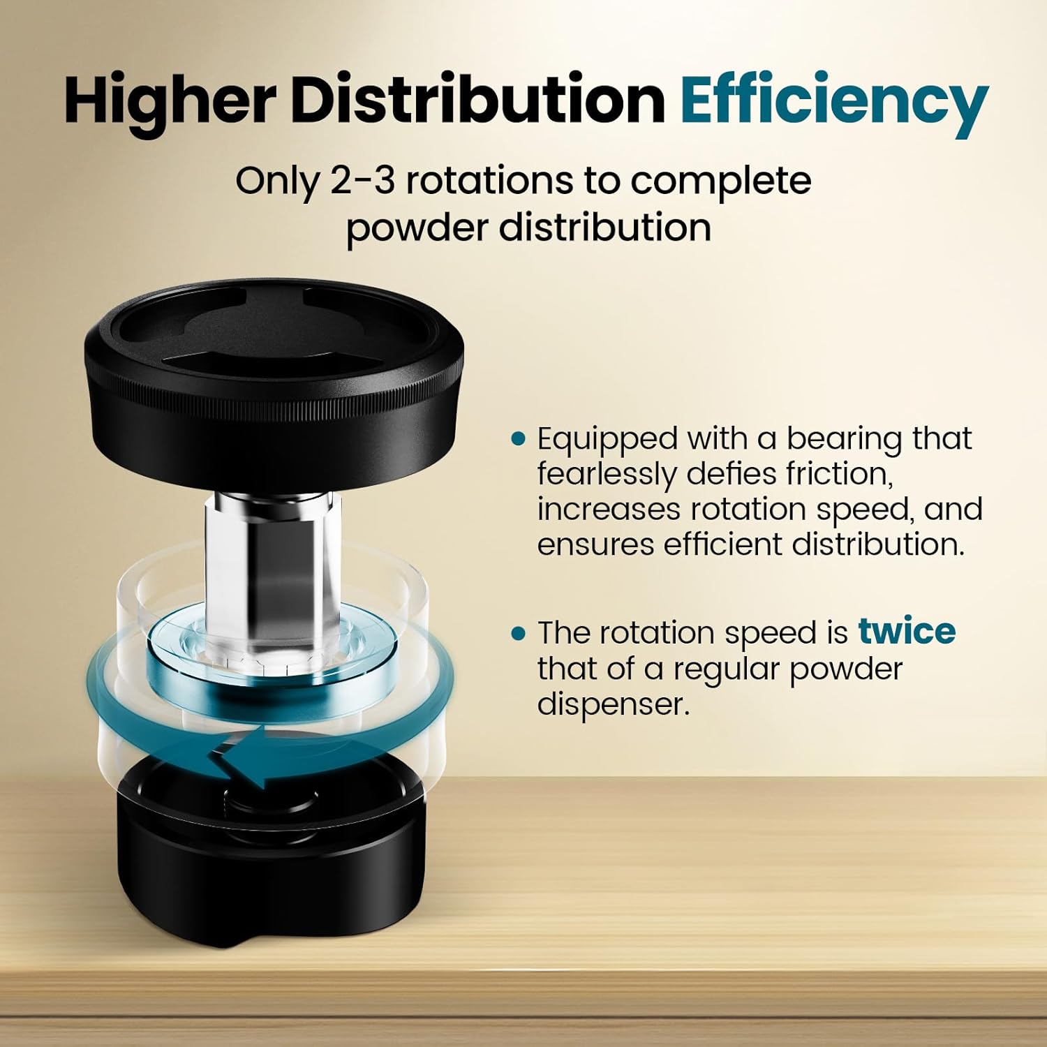 MHW-3BOMBER 51mm Coffee Distributor, Gravity Espresso Distribution Tool with Adaptive Height for Barista, Coffee Leveler for 51mm Portafilter, Black, Astra Distributor, T7019-OS