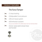 The Force Tamper Automatic Impact Adjustable Constant Pressure and Autoleveling Coffee Tamper Black Mirror Jellyfish AL Handle Set Pro (Full-Set, 58.35mm)