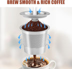 Pro Mael 2-Pack Reusable K Cups Coffee Pods, Universal Stainless Steel Refillable Reusable K Cup Coffee Filters