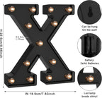 Foaky Black LED Letter Lights for Room Decor - Bedroom Wall Decor, Alphabet Lights for Home, Wedding, Party - Battery Operated （X）