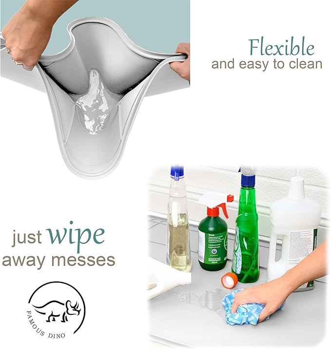 The Original Under Sink Mat - Silicone Waterproof mat, Trimmable, Easy to Clean, Kitchen Cabinet Liner, Undersink Waterproof mat, Disinfection Surface - 31" x 22" or Smaller