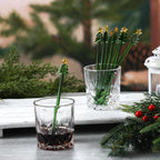 12 Pcs Christmas Glass Drink Stirrers 7 Inch Xmas Stir Sticks Reusable 3D Coffee and Cocktail Stirrers Hot Cocoa Bar Supplies for Holiday Party Favors (Christmas Tree)