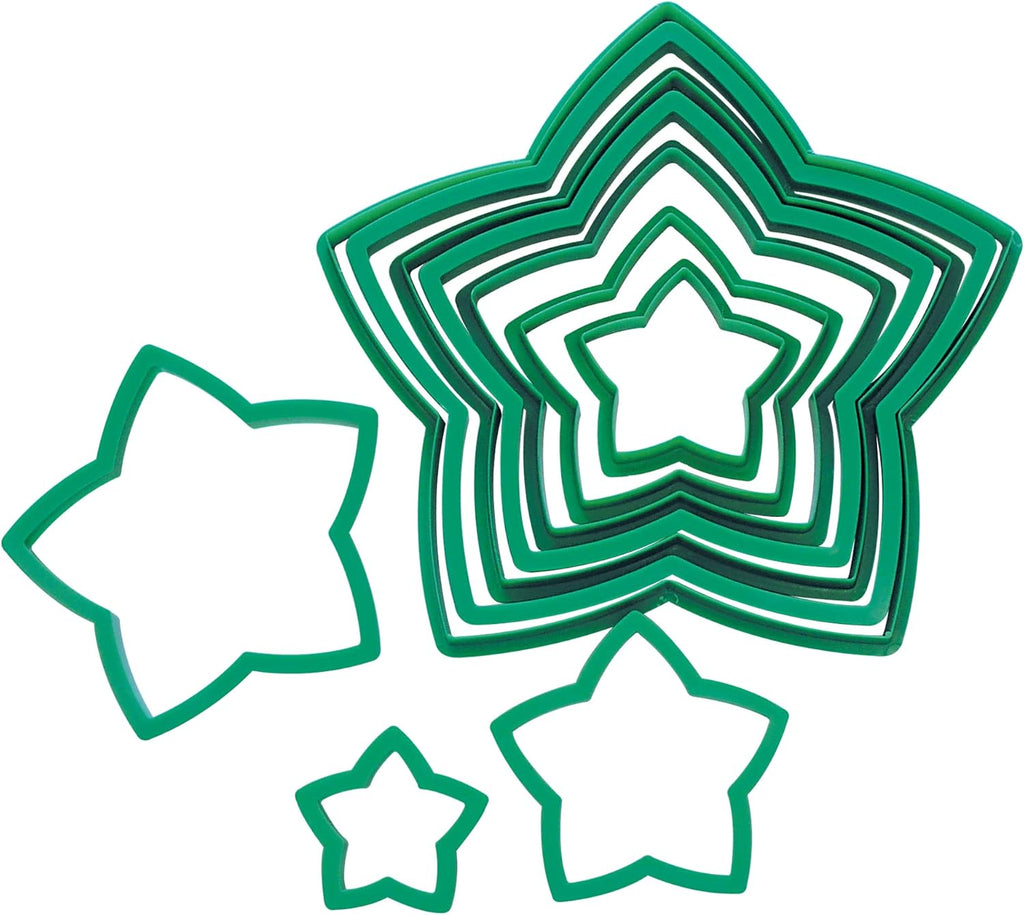 R&M International Star Tree Cookie Cutters to Make 3D Tree, 10-Piece Plastic Set