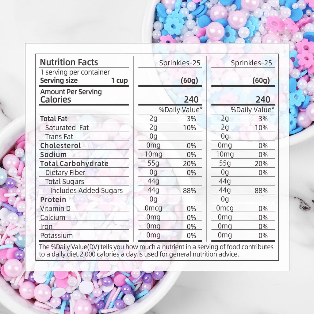 Edible Pink Sprinkles for Cake Decoration, Flower Sprinkles, Pearl Sprinkle, Pink Confetti Sprinkles for Valentines Cake Decoration, Cupcake, Ice Cream, Macaron(120g/4.23oz)