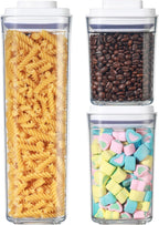 Food Airtight Containers storage with Lids 3 Pack One Button Open/POP UP/Kitchen Storage Organization for Coffee Tea Brown Sugar Cereals 700ml/950ml/1800ml