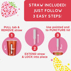 Joyba Bubble Tea Strawberry Lemonade Green Tea, 4 Pack, 12 fl. oz. Cups