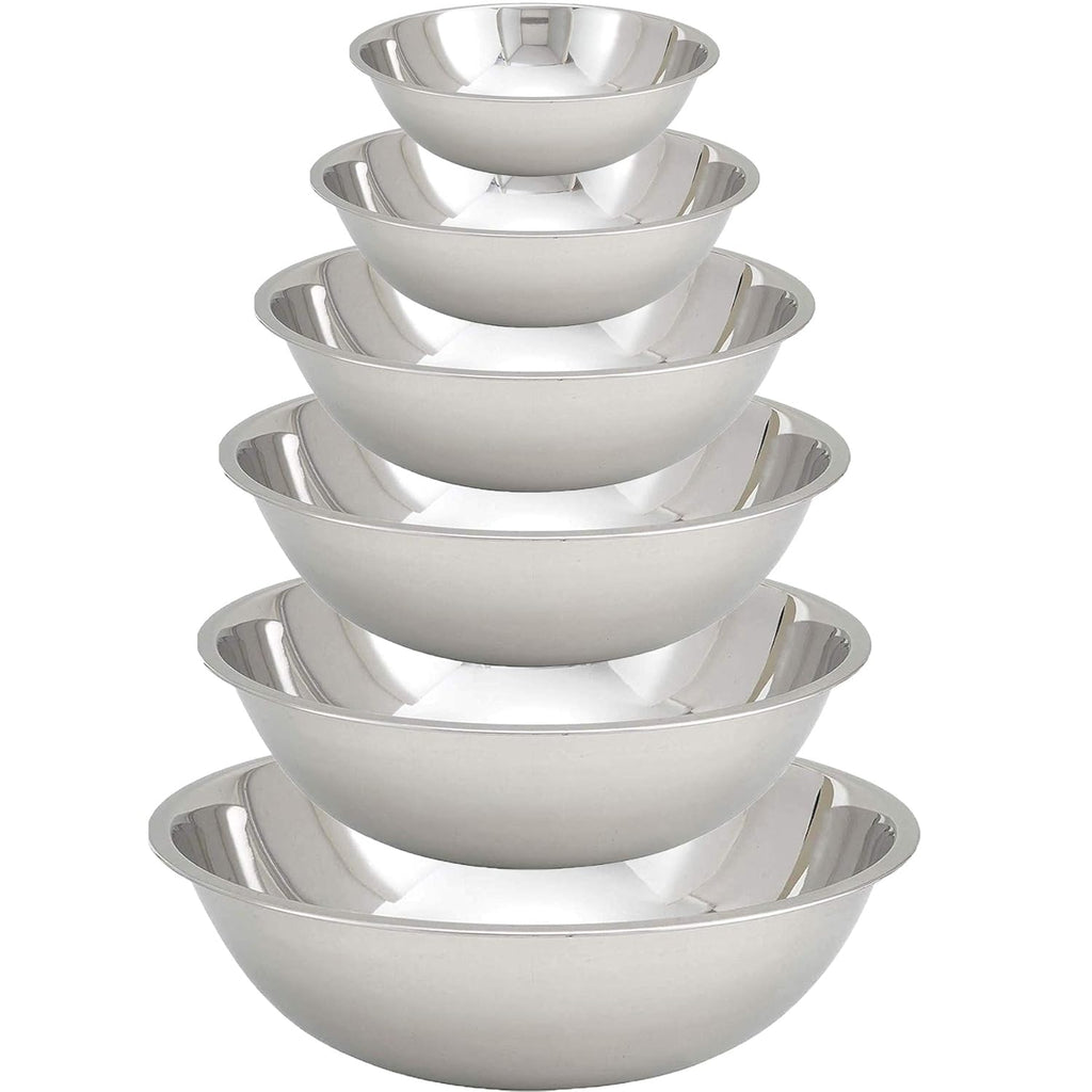 Tiger Chef Stainless Steel Mixing Bowls Set for Kitchen - Nesting Prep Bowls (Set of 6)