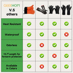 GEEKHOM BBQ Gloves Heat Resistant Oven Mitts - Silicone Grilling Gloves with 13.7" Arm Protection - Waterproof Pot Holder Non-Slip for Men & Women, Kitchen Outdoor Cooking, Baking, Camping, Orange