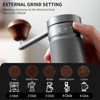 Bincoo Foldable Manual Coffee Grinder with External Adjustable Setting,Coffee Bean Grinder with Portable Storage Bag,Stainless Steel Burr Grinder Suitable for Home, Office and Travel for Use(Gray)