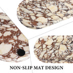 Koville Natural Decorative Marble Bathroom Tray, 12"x6" Calacatta Viola Marble Catchall Tray for Bathroom, Stone Perfume Trays Jewelry Dish for Dresser, Stone Storage Trays for Home Decor