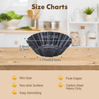 Egg Tart Molds, 12 PCS Non-Stick Very Mini Tart Pans, Mini Tart Mold 3 InchTop, 1.7 Inch Bottom, 0.9Inch High, Carbon Steel, Kitchen Reusable Baking Tools.