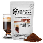Blackout Coffee Climax Amaretto, Irish Cream & Kahlua Flavored Ground Coffee, Medium Roast - Ground Coffee, Fresh Roasted In the USA,12 oz Pouch