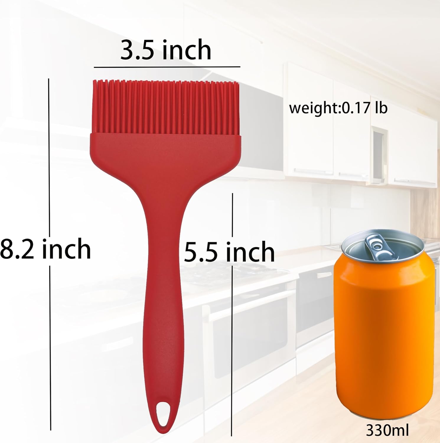 2 Pcs Of Large Silicone Basting Brushes One-Piece Design Pastry Brush Spread Oil Butter Sauce Marinade For Grill BBQ Baking Heat Resistant Kitchen Cooking Dishwasher Safe (Red And Gray)