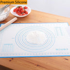 Silicone Baking Mat，Non Stick Rolling Dough with Measurements for Pie Pizza Cookies Fondant Making，Extra Thick Non Slip Silicone Pastry Mat