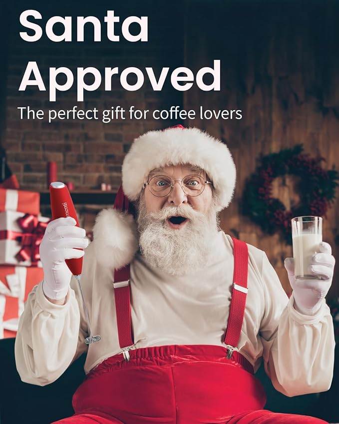 Elementi Pink Milk Frother Wand - Electric Handheld Matcha Whisk - Hand Frother for Coffee & Frappe Maker - Coffee Mixer - Electric Drink Stirrer - Hand Held Blender Stick & Mini Mixer (Hot Pink)