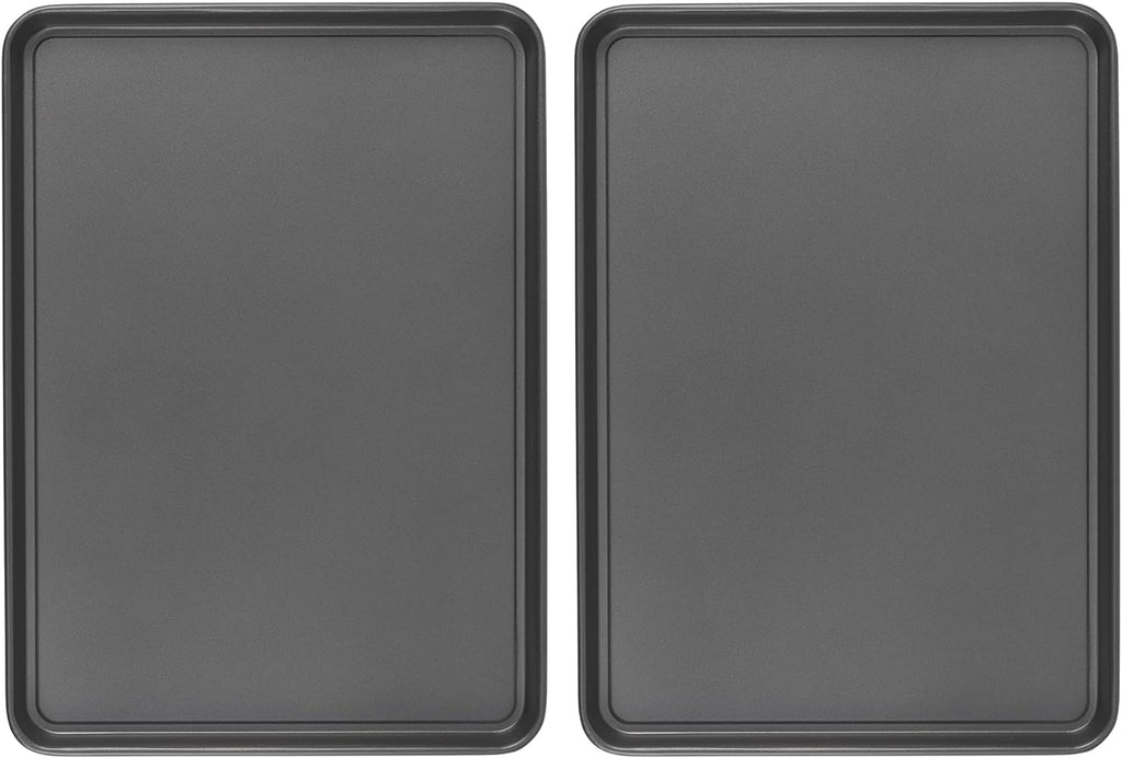 GoodCook Everday Nonstick Carbon Steel 15” x 21” Baking Sheet Set, 2 Pack – Extra-Large Carbon Steel Cooking Pans, Bakeware Set, Cookie Sheets for Baking, Oven Pan Set
